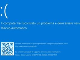 schermata blu windows 10